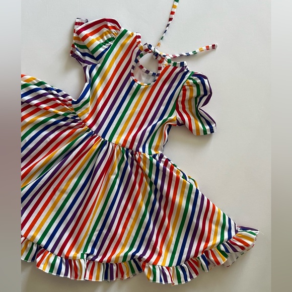 Little stocking co rainbow dress birthday size 6 EUC - Picture 3 of 9